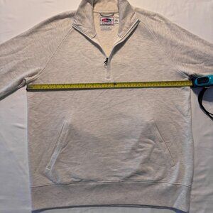 Grayers Men's Medium Quarter Zip Pullover Sweater with Front Pockets in Cream